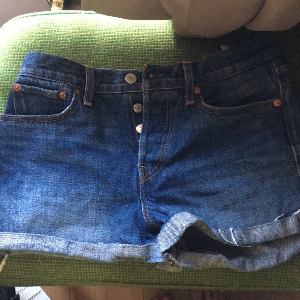 28 levis coneoak denim high rise blue jean shorts